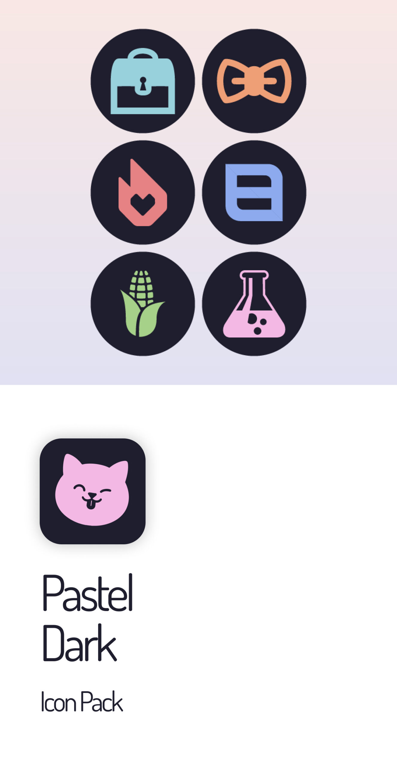 Pastel Dark Icon Pack Android Screenshot 2