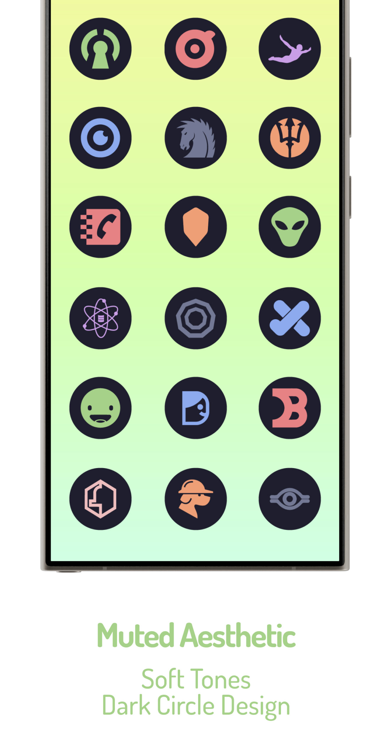 Pastel Dark Icon Pack Android Screenshot 4