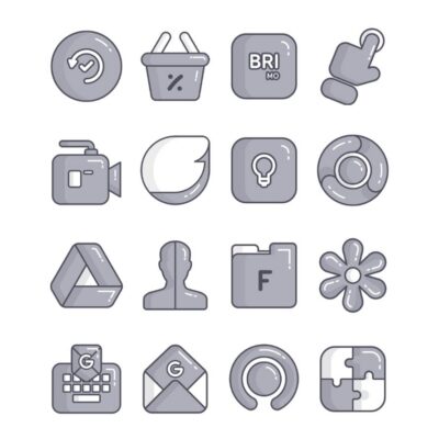 Rock - Black Icon Pack Android Screenshot 2