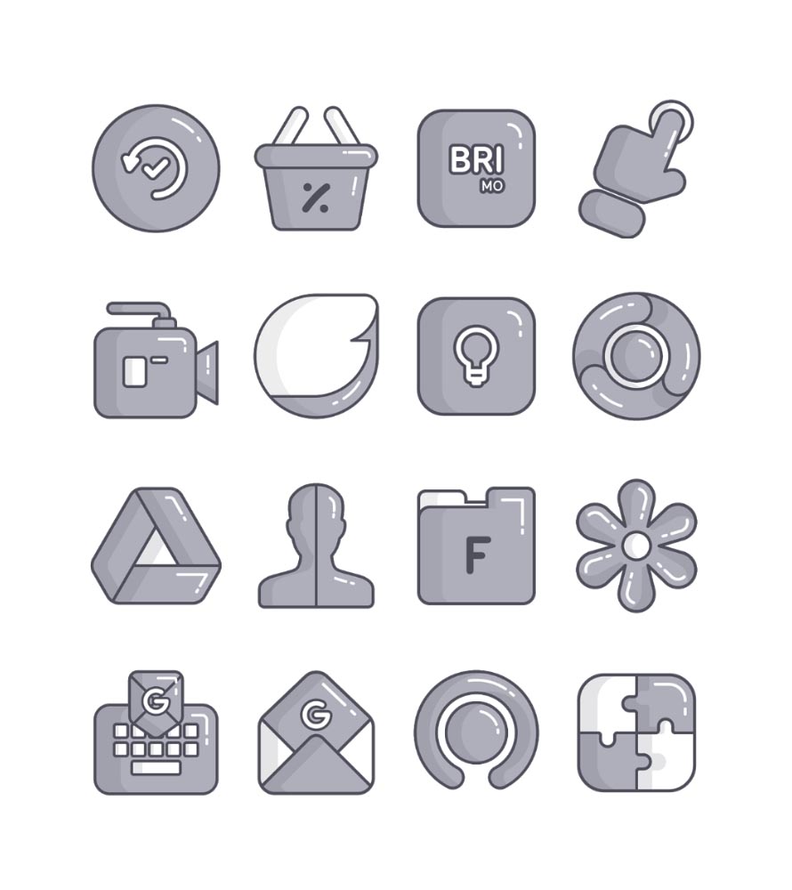 Rock - Black Icon Pack Android Screenshot 2