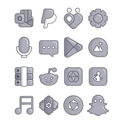 Rock - Black Icon Pack Android Screenshot 4