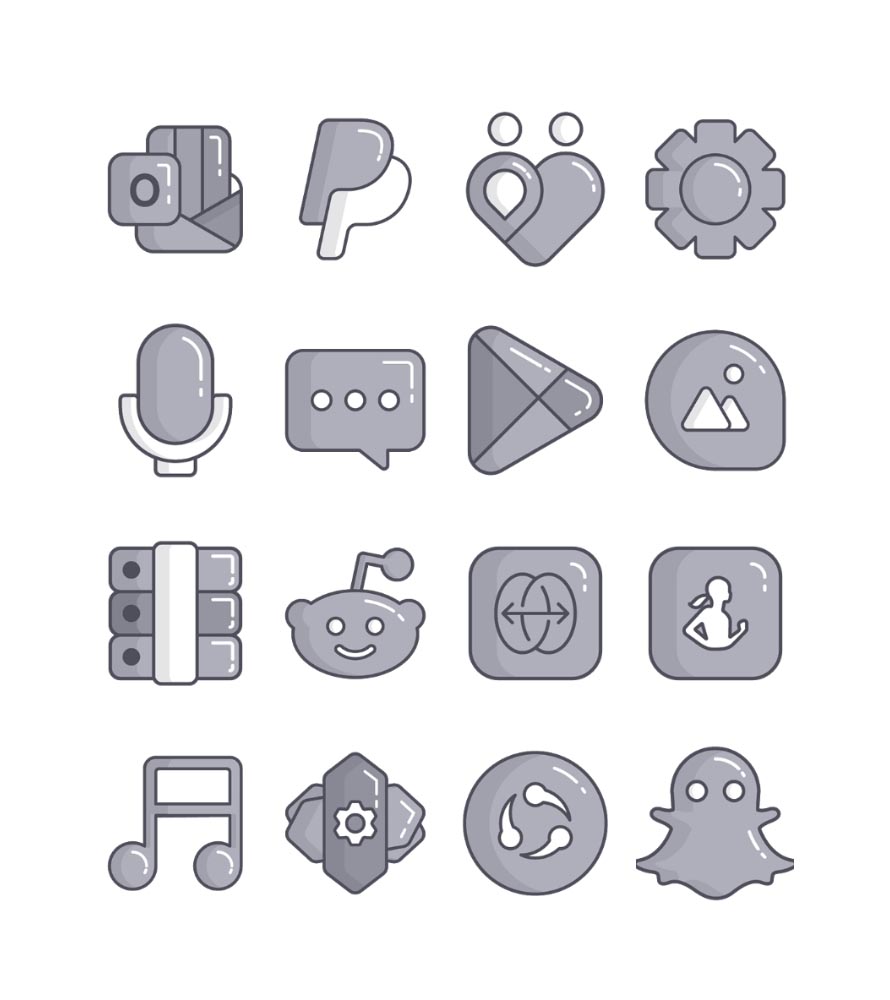 Rock - Black Icon Pack Android Screenshot 4