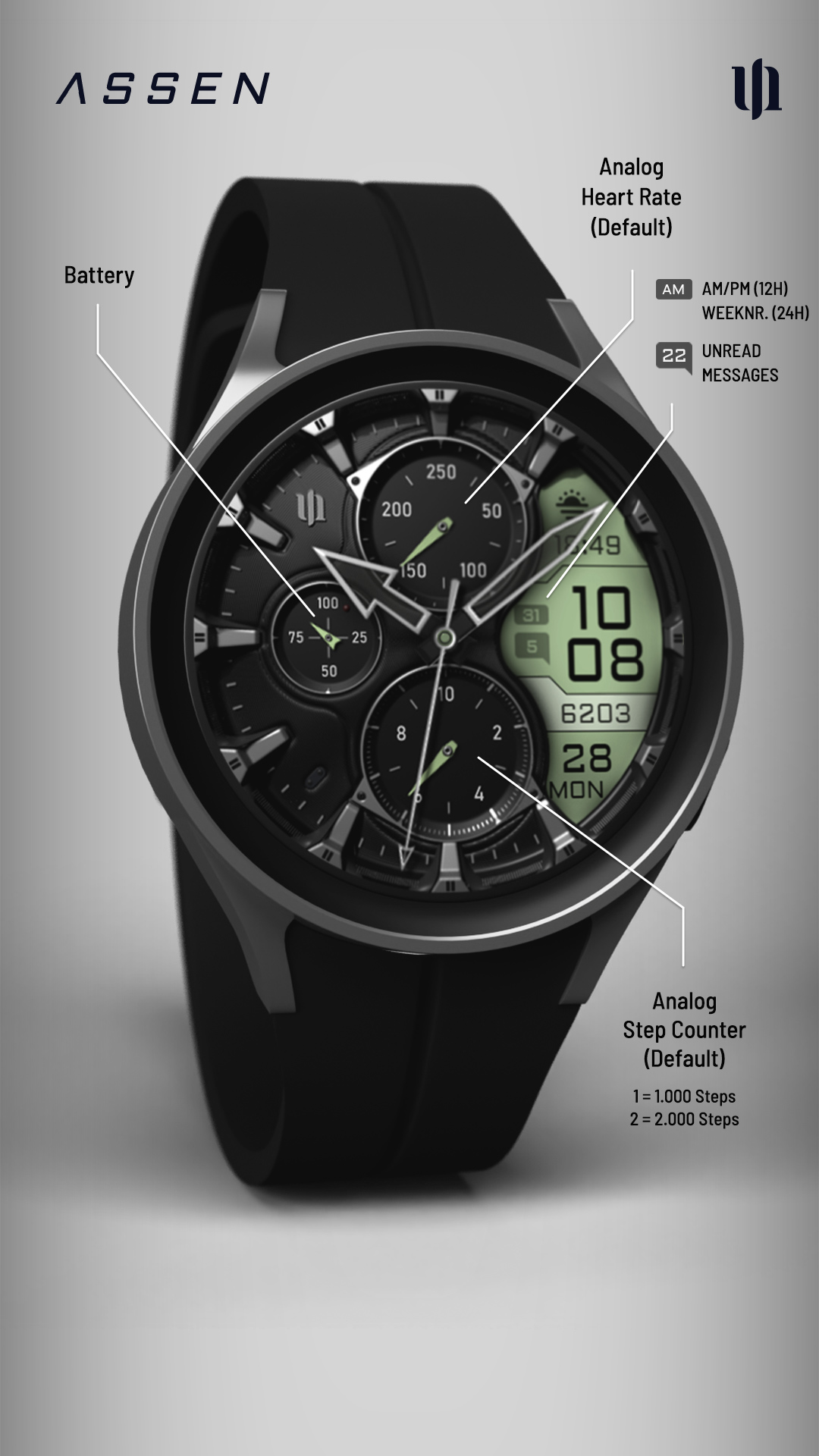 S4U Assen - Hybrid watch face Android Screenshot 3