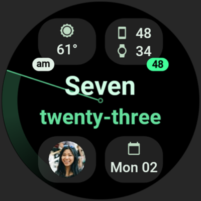 Text Time Watch Face Android Screenshot