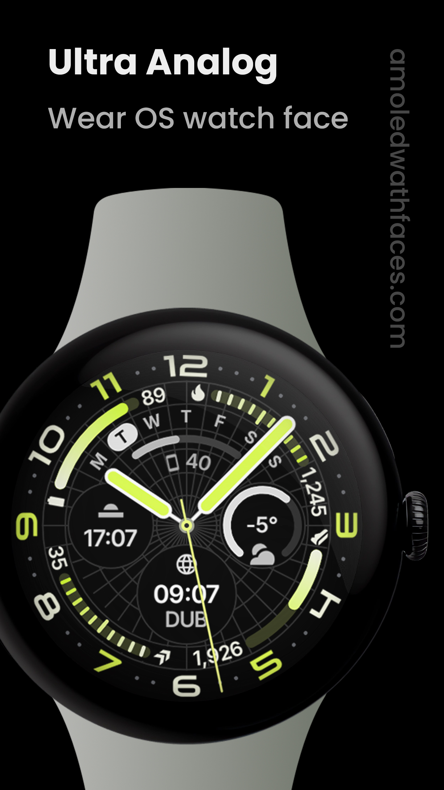 Ultra Analog Watch Face Android Screenshot 3