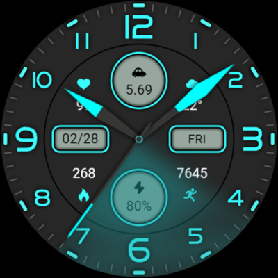 ZKin Watch Blue Firefly Quartz Android Screenshot