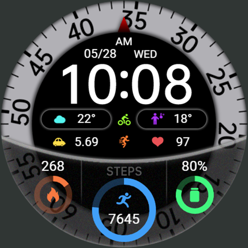 ZKin WatchFace Glass Turntable Android Screenshot