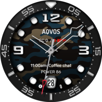 AQVOS: Modern Diver Watch Face Android Screenshot