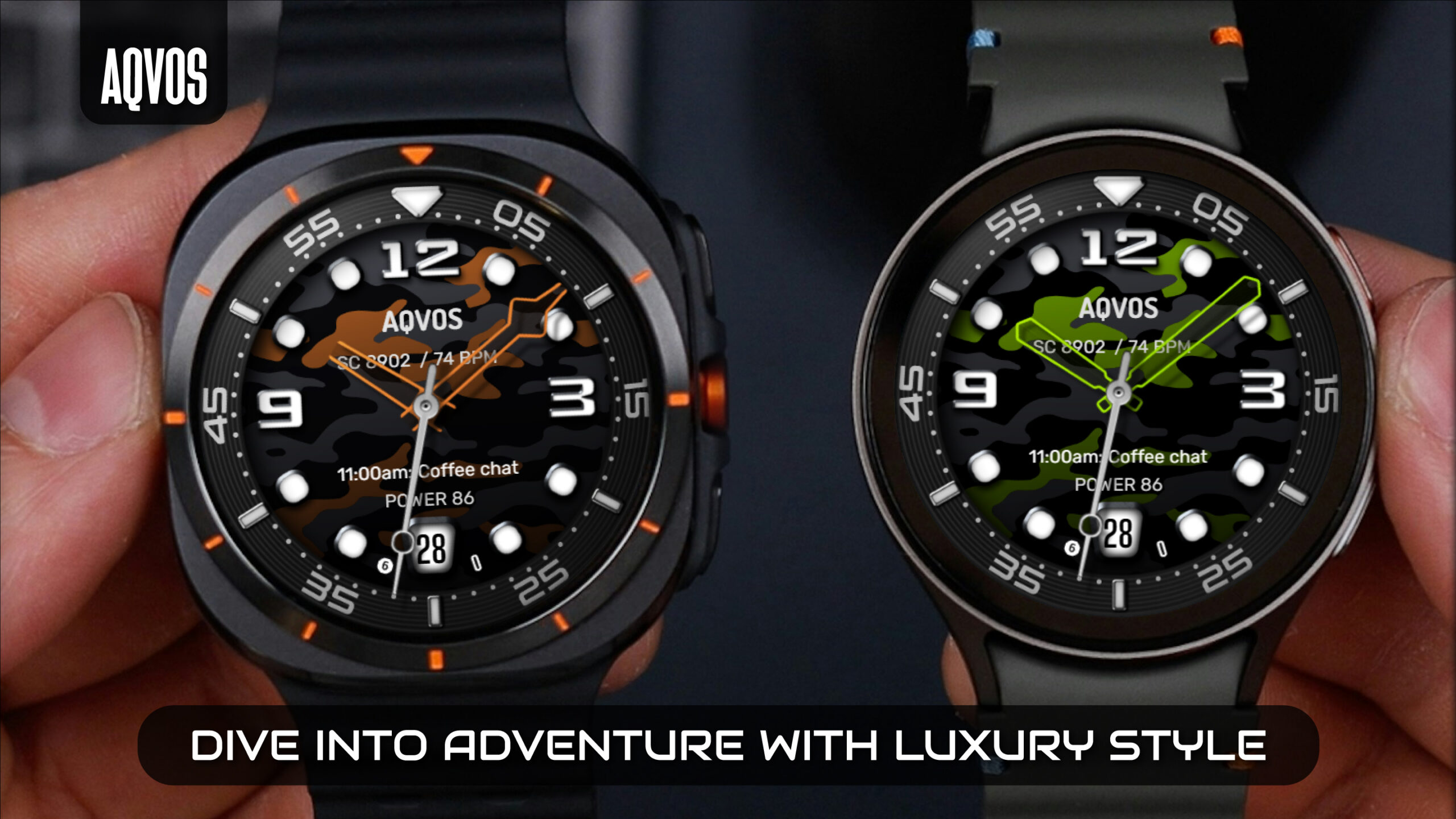 AQVOS: Modern Diver Watch Face Android Screenshot 3