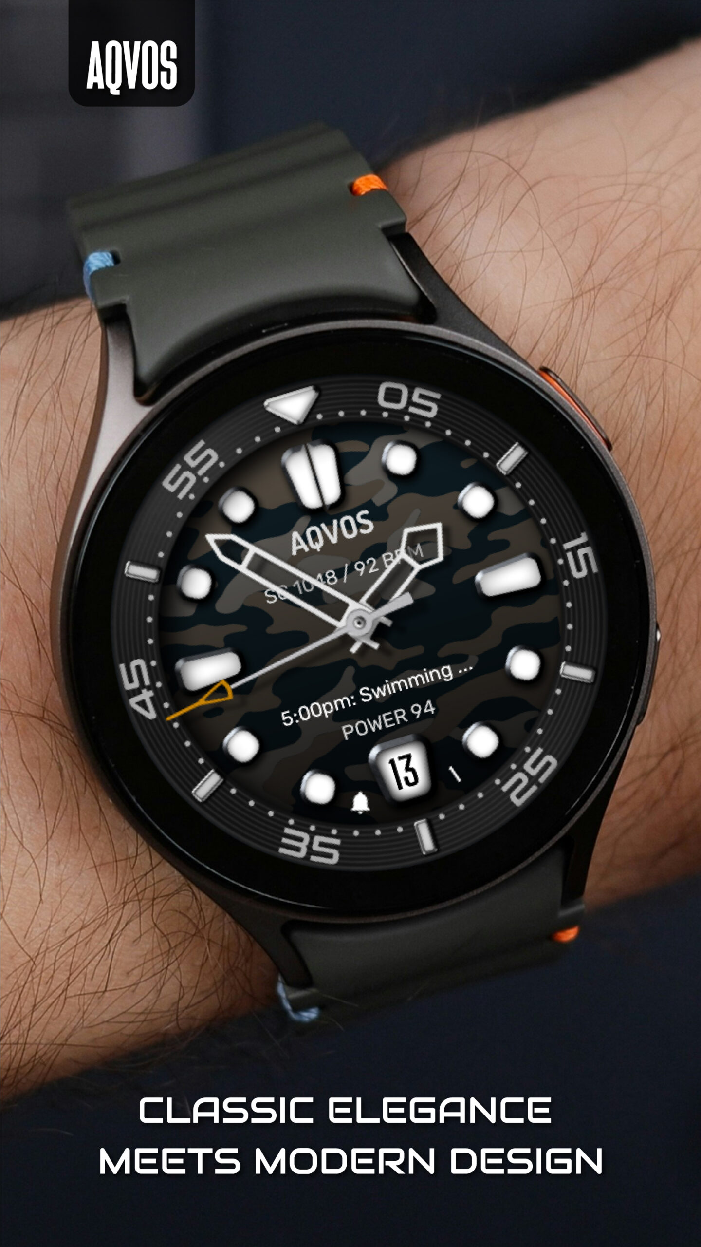 AQVOS: Modern Diver Watch Face Android Screenshot 4