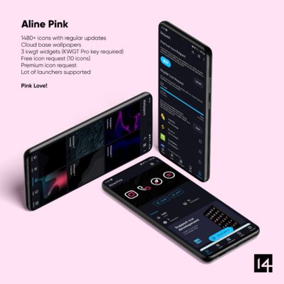 Aline Pink: linear icon pack Android Screenshot 3