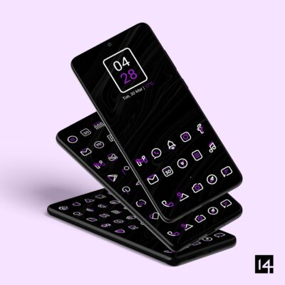 Aline Purple: linear icon pack Android Screenshot 2