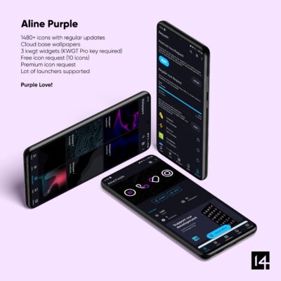 Aline Purple: linear icon pack Android Screenshot 3