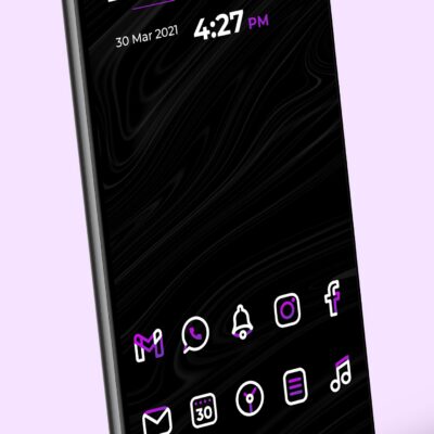 Aline Purple: linear icon pack Android Screenshot 4