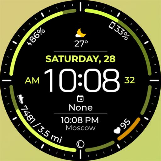 Analog & Digital watch face Android Screenshot