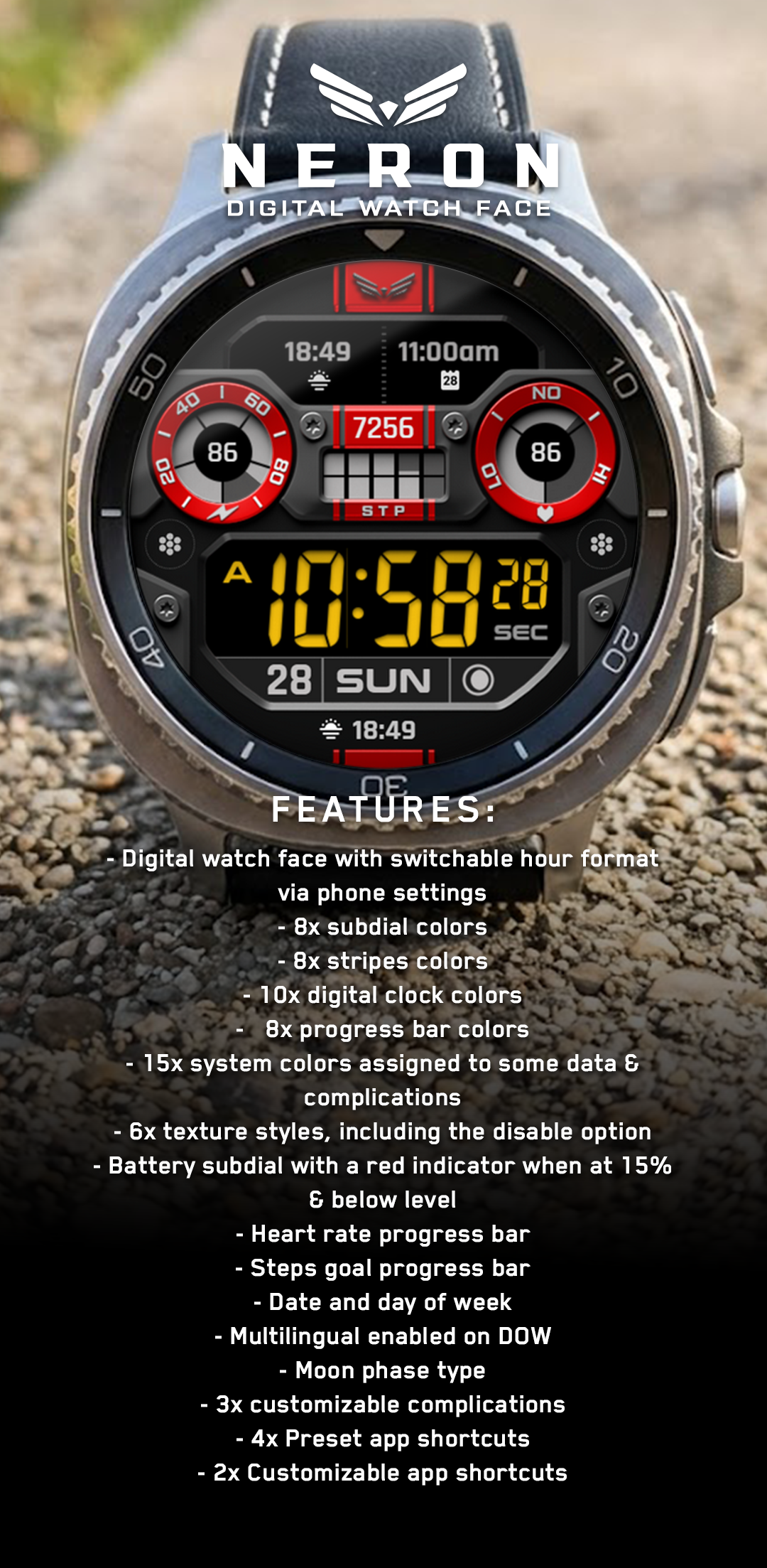 BLZ NERON - Digital Watch Face Android Screenshot 2