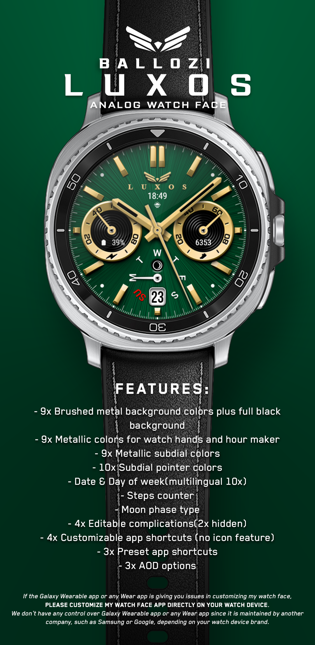 Ballozi LUXOS Watch Face Android Screenshot 2