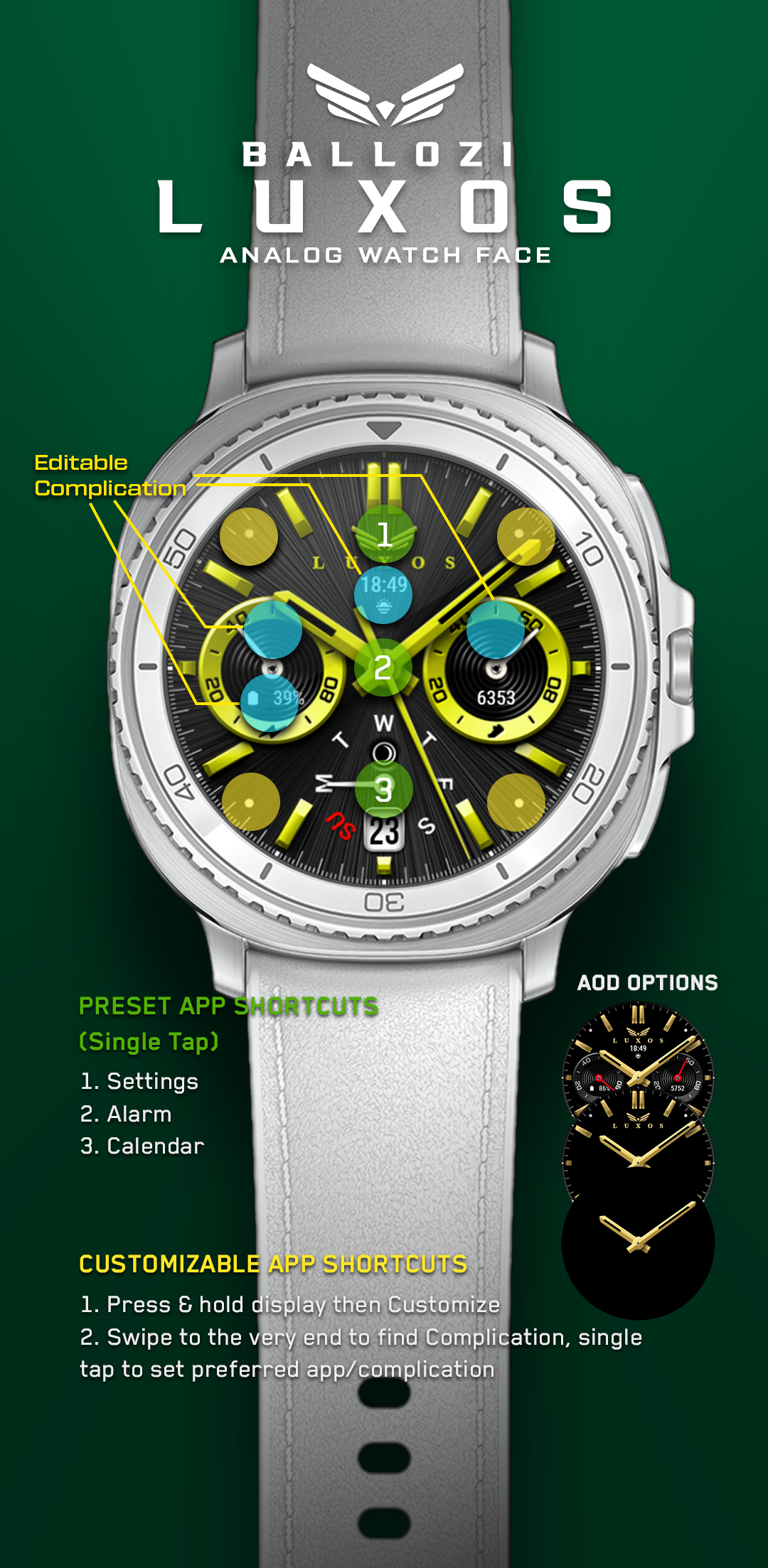 Ballozi LUXOS Watch Face Android Screenshot 3