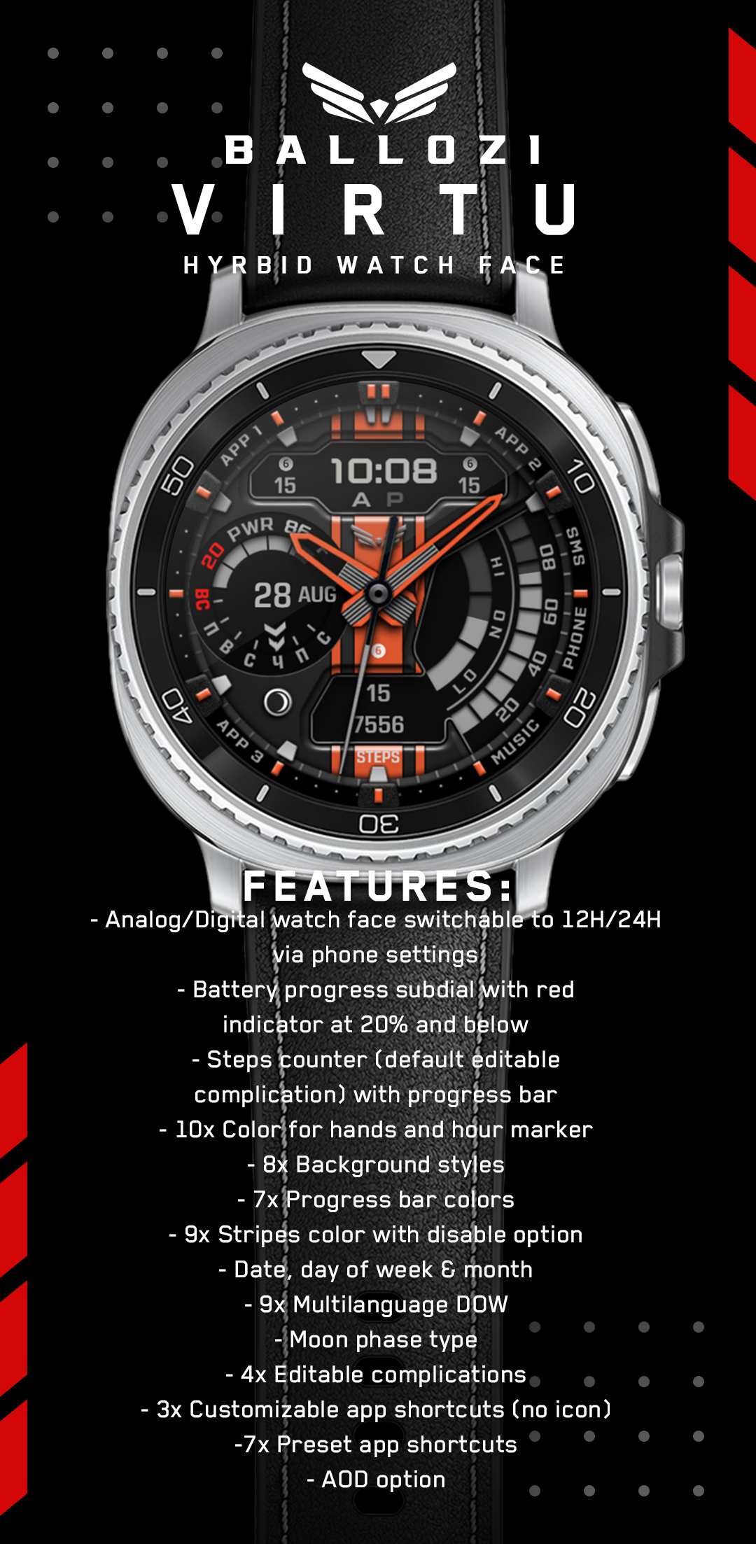Ballozi VIRTU Hybrid Analog Android Screenshot 2