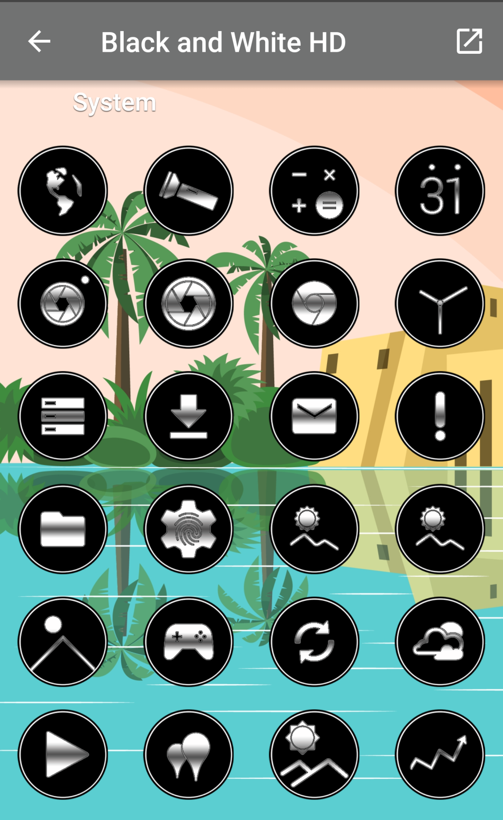 Black & White HD -Icon Pack Android Screenshot 2