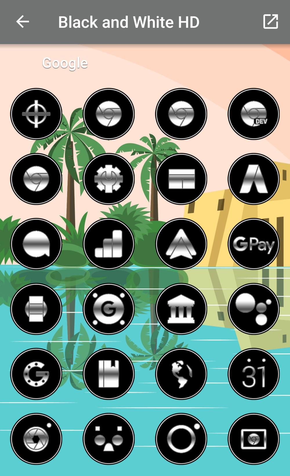 Black & White HD -Icon Pack Android Screenshot 4
