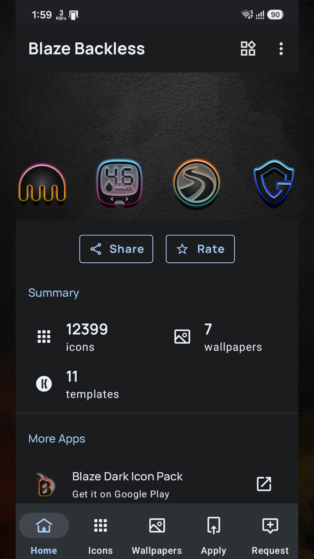 Blaze Backless Icon Pack Android Screenshot 3