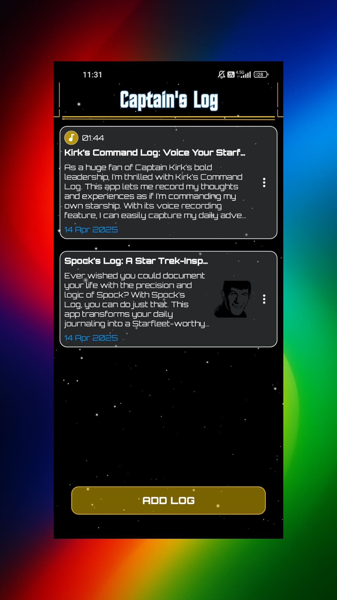 Captain's Log of Star Trek Android Screenshot 4