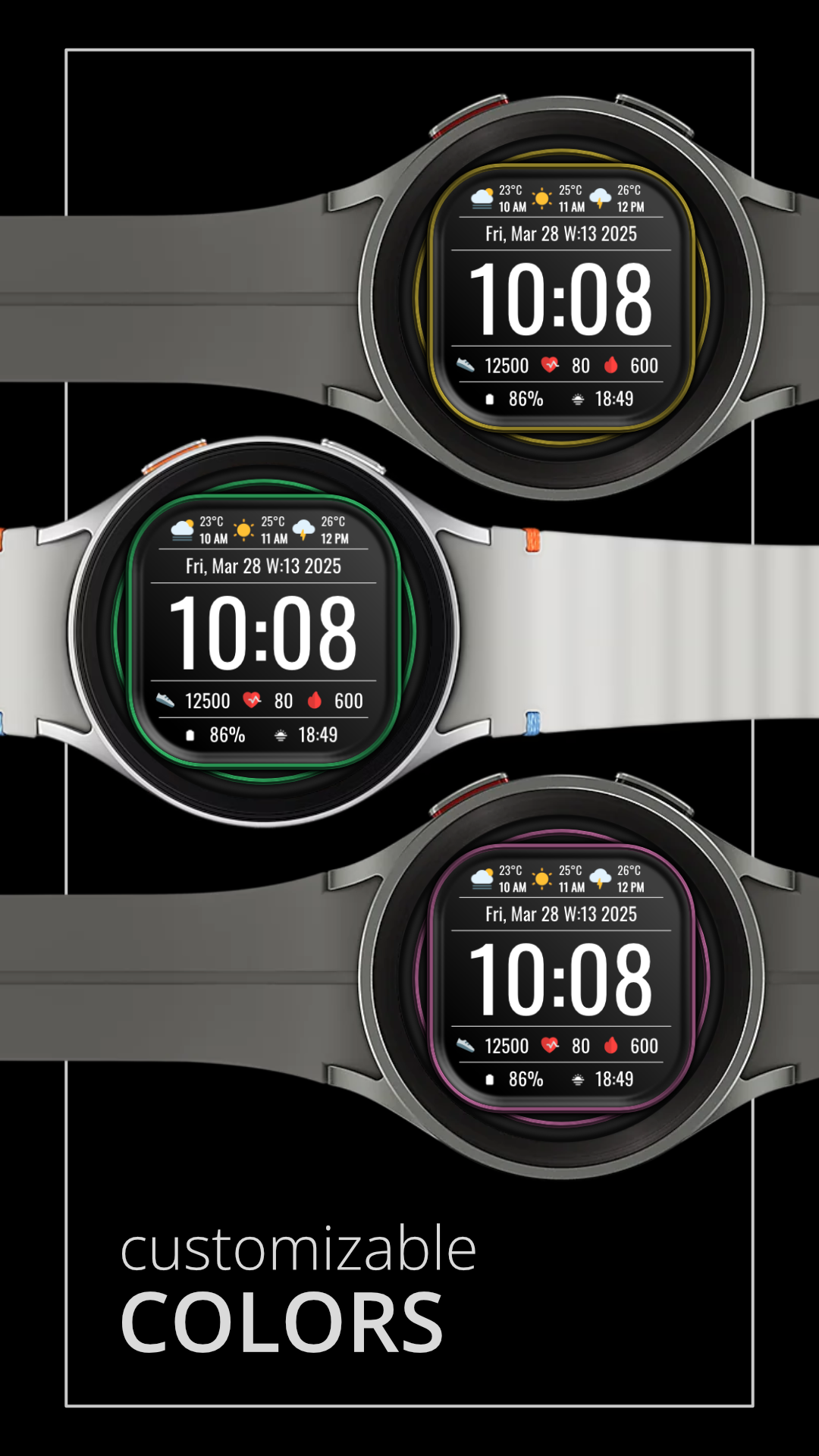 DADAM102: Digital Watch Face Android Screenshot 4