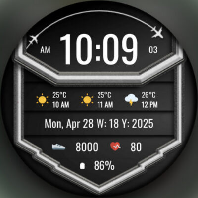 DADAM103: Weather Watch Face Android Screenshot