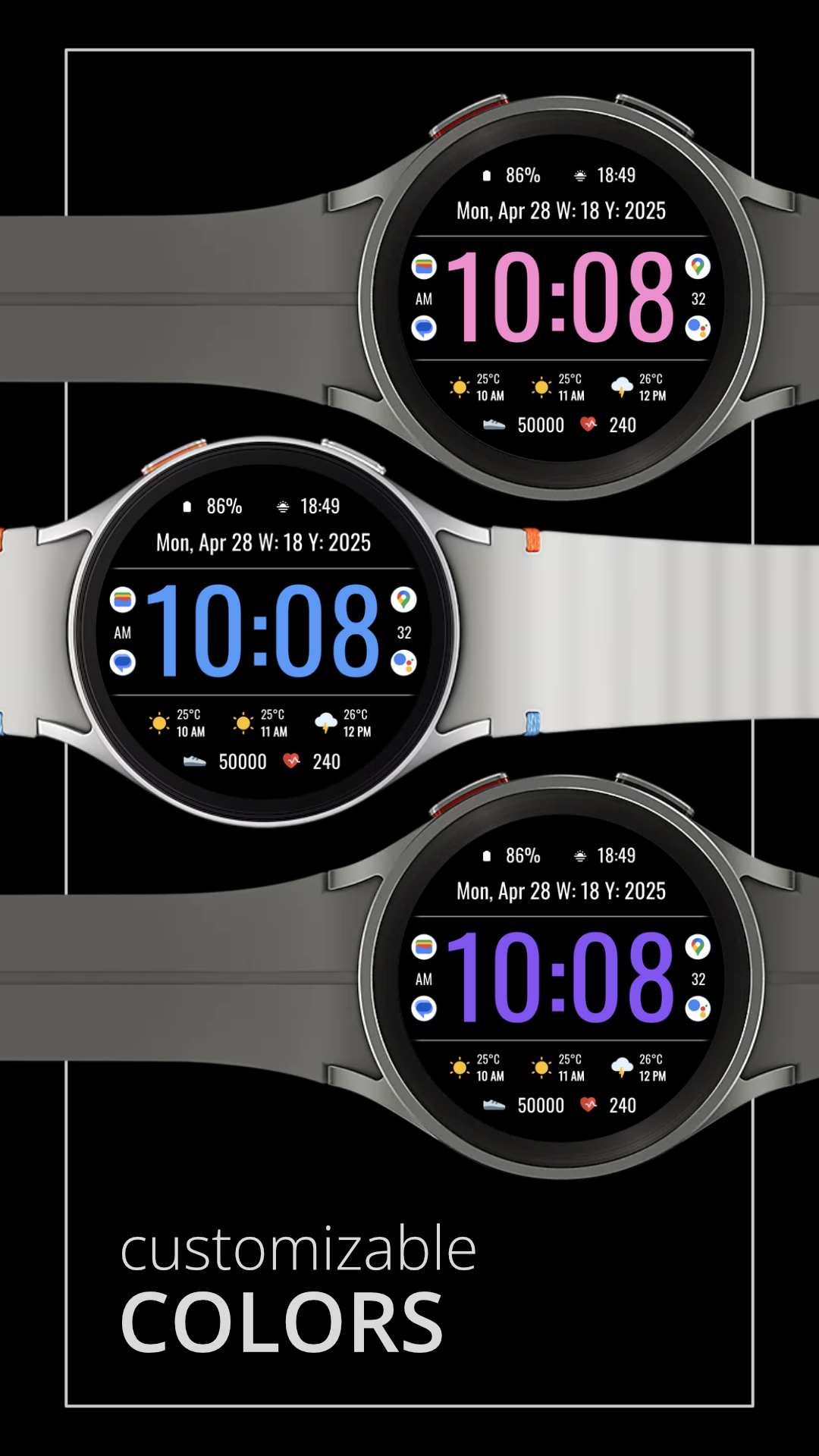 DADAM104: Bold Digi Watch Face Android Screenshot 4