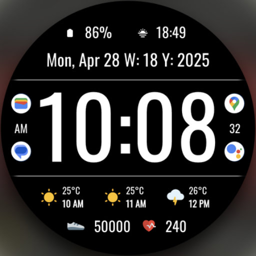 DADAM104: Bold Digi Watch Face Android Screenshot