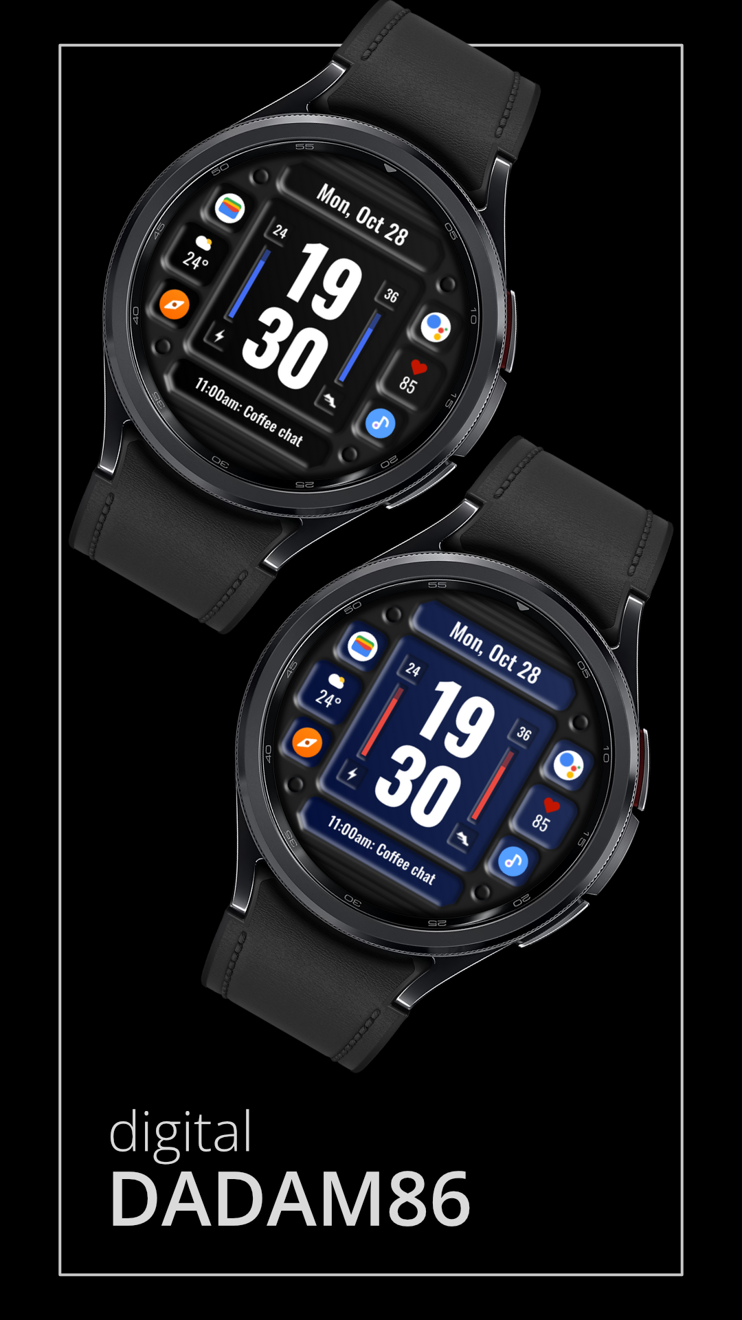 DADAM86: Digital Watch Face Android Screenshot 2