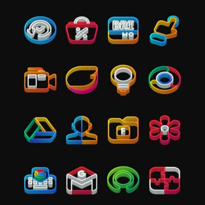 Dock Outline - 3D Icon Pack Android Screenshot 2