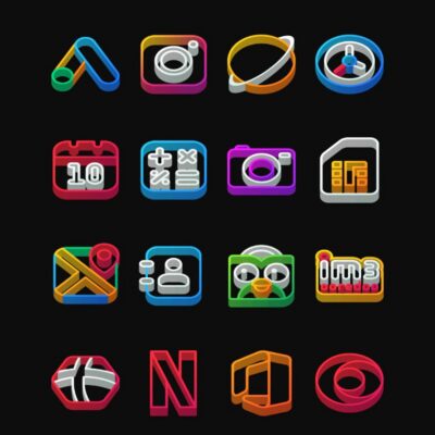 Dock Outline - 3D Icon Pack Android Screenshot 3