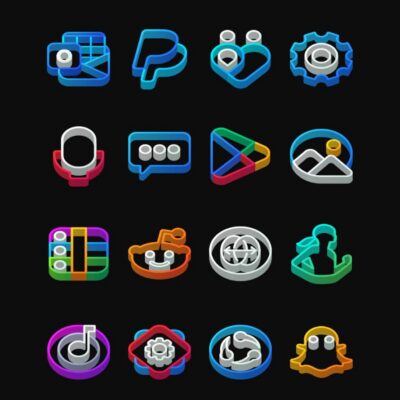 Dock Outline - 3D Icon Pack Android Screenshot 4