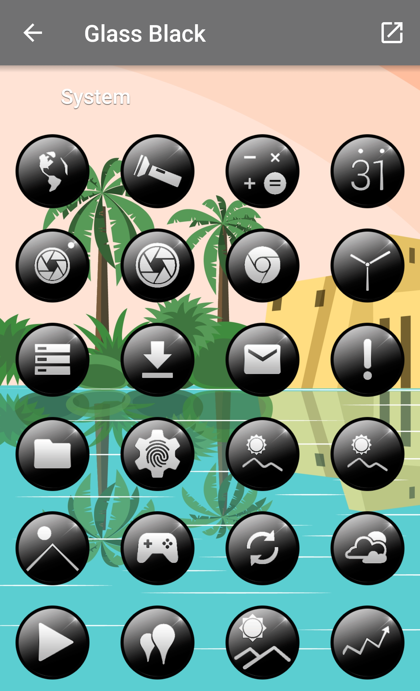 Glass Black - Icon Pack Android Screenshot 3