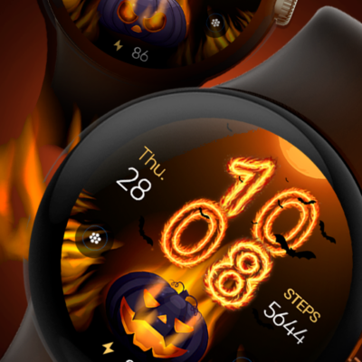 Halloween In Fire - Wear OS Android Screenshot 2