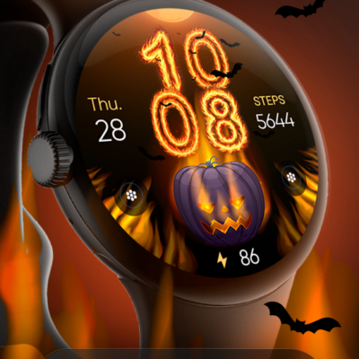Halloween In Fire - Wear OS Android Screenshot 3