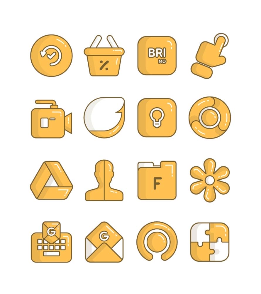 Honey - Yellow icon pack Android Screenshot 2