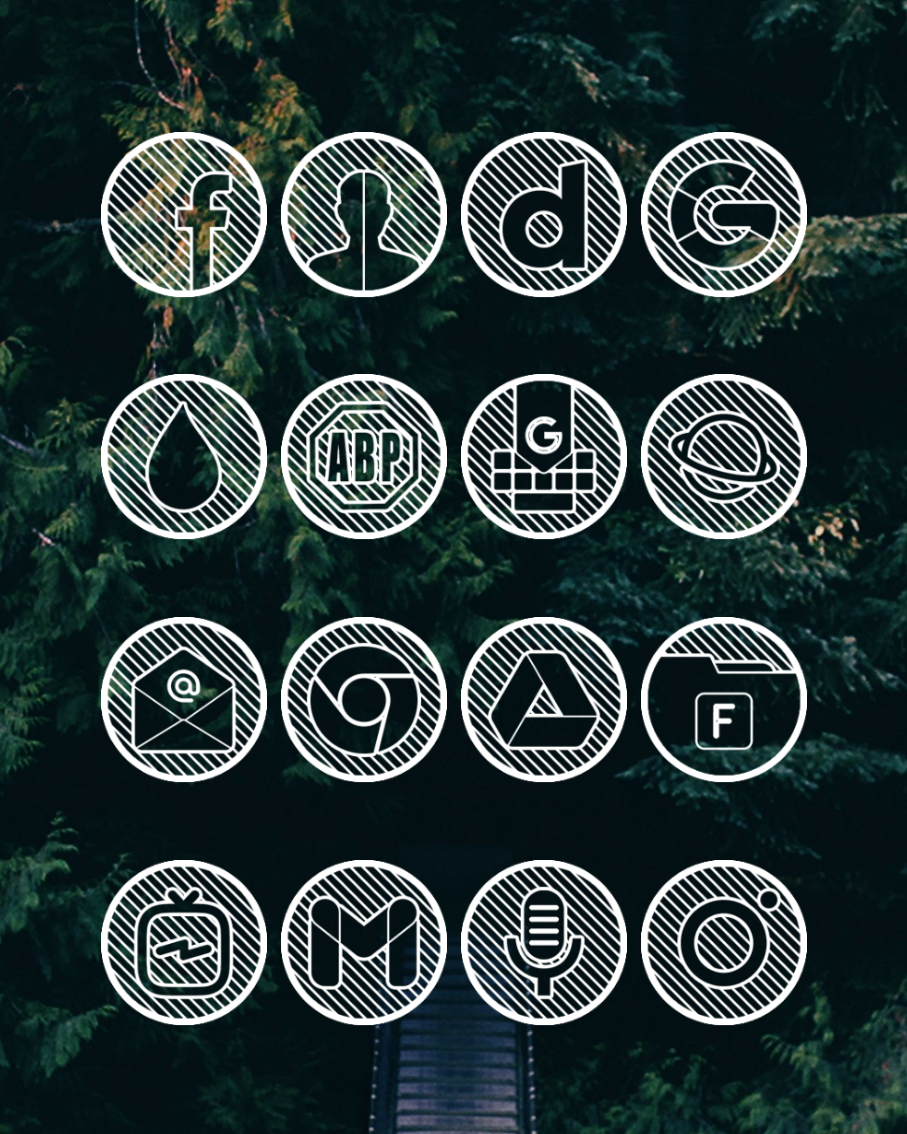 Lines Circle - White Icon Pack Android Screenshot 3