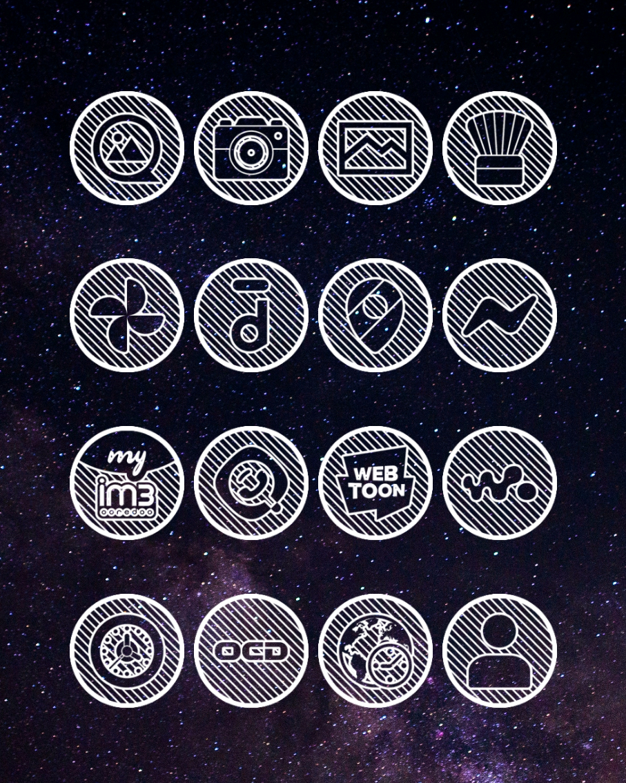 Lines Circle - White Icon Pack Android Screenshot 4