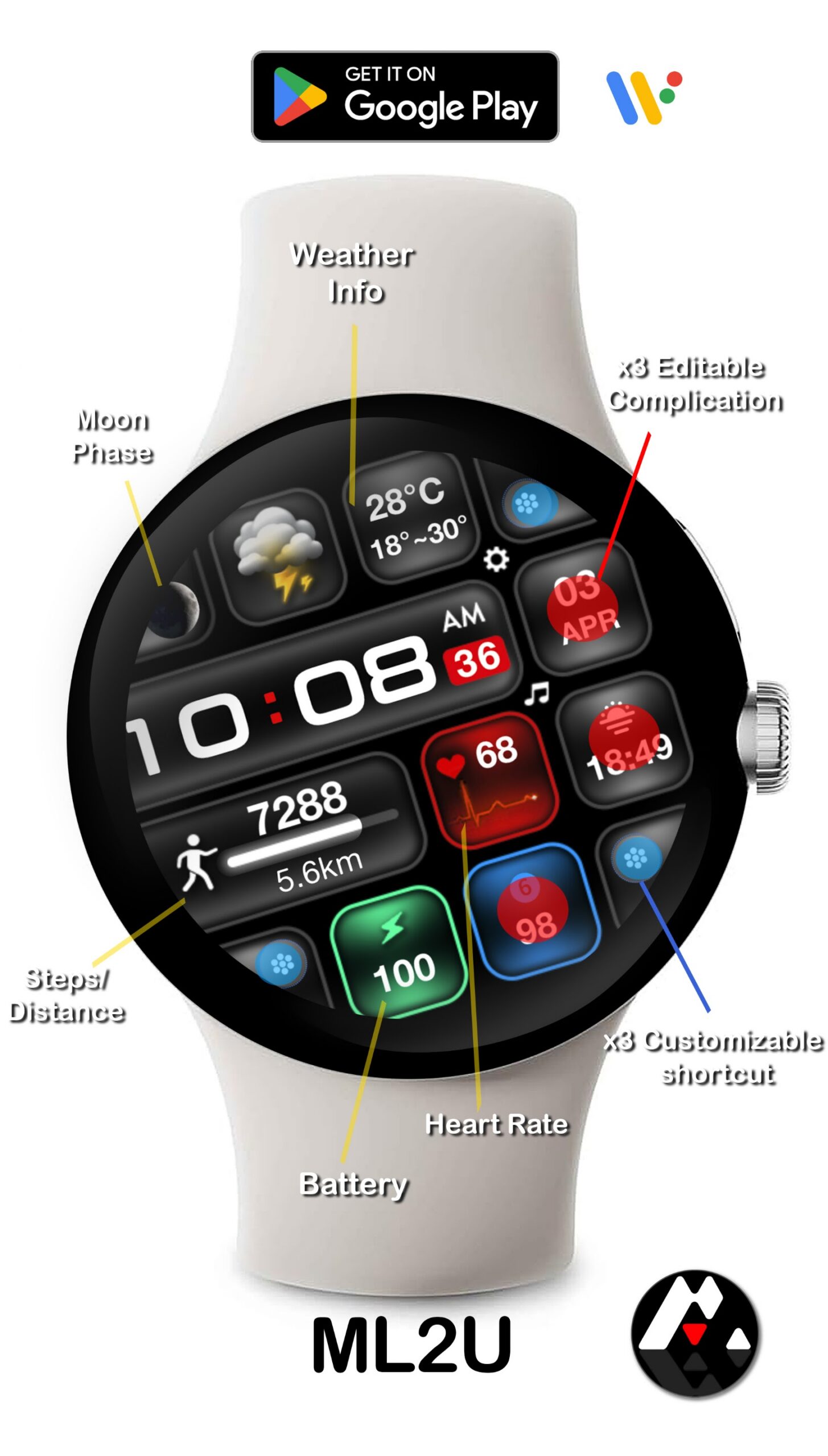 ML2U 238 Watch Face Android Screenshot 3