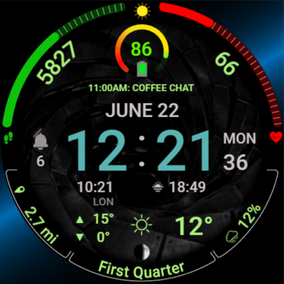 Metric Pro: Watch Face Wear OS Android Screenshot