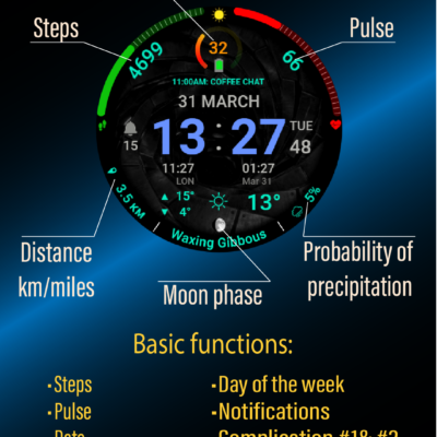 Metric Pro: Watch Face Wear OS Android Screenshot 3