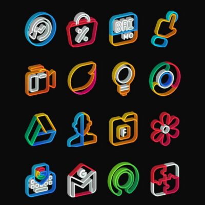 Outline 3D - Line icon pack Android Screenshot 2