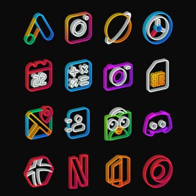 Outline 3D - Line icon pack Android Screenshot 3