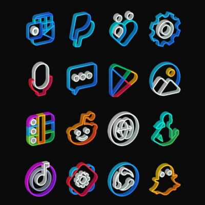 Outline 3D - Line icon pack Android Screenshot 4