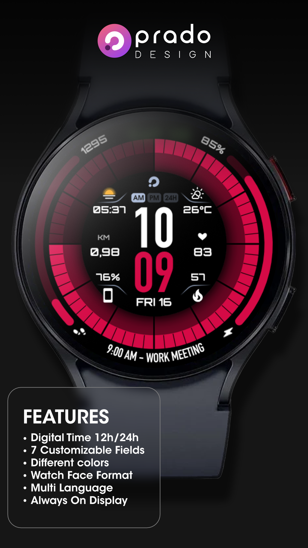 PRIME 041 Hybrid Watch Face Android Screenshot 3