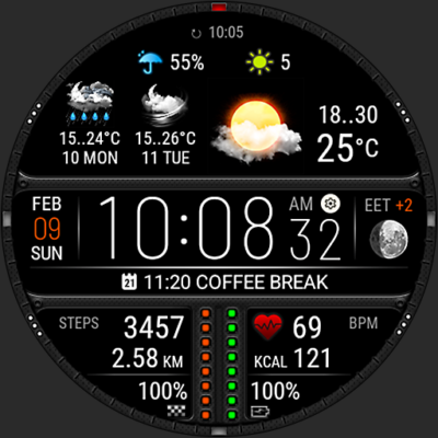 Weather watch face W7.5 Android Screenshot