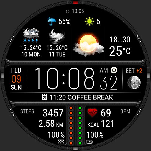 Weather watch face W7.5 Android Screenshot